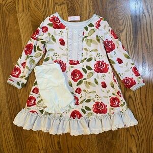 SweetHoney Red and Green Floral Nightgown